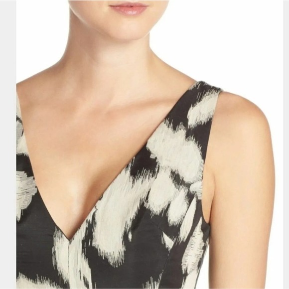 Vera Wang Jacquard floral black dress size 2 - Picture 4 of 8